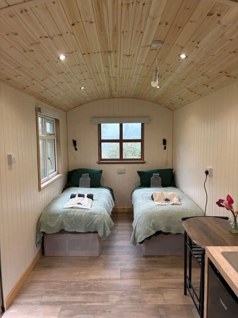 Shepherds hut accommodation at Forest Retreats.