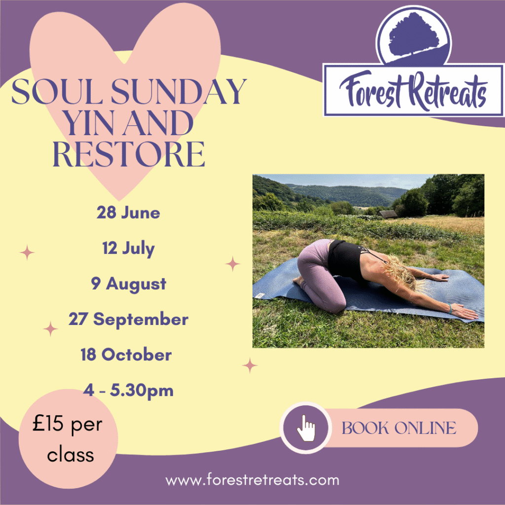 Forest Retreats - Soul Sunday Yin and Restore Yoga poster.